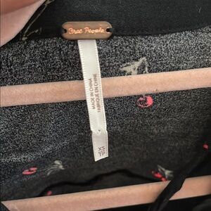 Free People Black Dress with red cherries accent all over the dress!